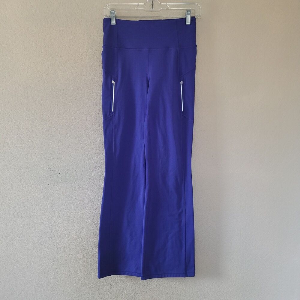 Athleta Rainier Bootcut Pants Size Small High Rise Side PocketsReflective Fleece
